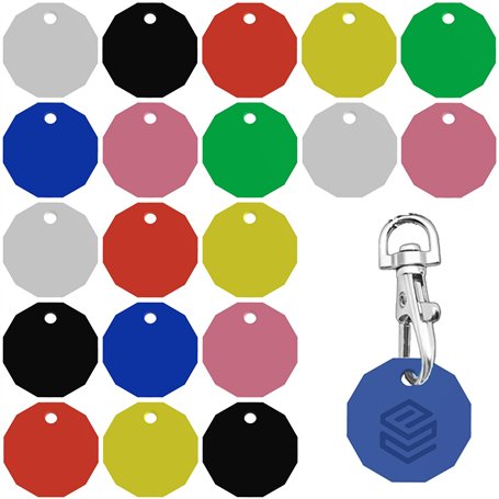 Print It Lot de 20 jetons de chariot et casier – Porte-clés jeton de livre britannique pour chariots de courses et salle de spor