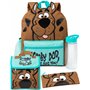 Scooby-Doo! 4 pièces sac à dos pour enfants | Filles Garçons Mystère Personnage Animé 3D Oreilles Sac à dos Sac à lunch Crayon É