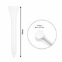 Lot de 100 tees de golf en bois écologique Blanc 54 mm