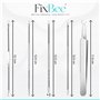 Professionnel Tire Comedon Point Noir Extracteur de points noirs Comédons Perce Bouton Blackhead Remover Set, 5 pcs acier inoxyd