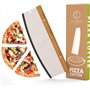Oliver's Kitchen Coupe Pizza Professionnel pour Trancher des Pizzas de 30 à 40 cm en toute Simplicité - Manche en Bambou Naturel
