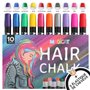 Magicat CRAIE DE CHEVEUX - 10 couleurs & 5 élastiques à cheveux - Pour anniversaire ou cadeaux pour filles I Couleur lavable I A