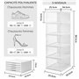 Winter Shore Meuble Boites Chaussures Empilables Transparentes 5 Niveaux - Casier à Chaussures Pliable avec Portes - Boite Chaus