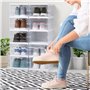Winter Shore Meuble Boites Chaussures Empilables Transparentes 5 Niveaux - Casier à Chaussures Pliable avec Portes - Boite Chaus