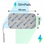 StimPads Lot de 12 électrodes EMS et TENS - 50 x 90 mm - Avec connecteur universel à broches de 2 mm - Électrodes adhésives fiab