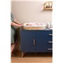 CHILDHOME, Panier à langer bébé jonc de mer, Matelas à langer, Table à langer, Housse 100% Coton incluse, Tissus certifiés Oekot