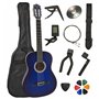 Pack Guitare Classique 3/4 (Enfant) 6 Accessoires Cour Vidéo et CD (Bleu)