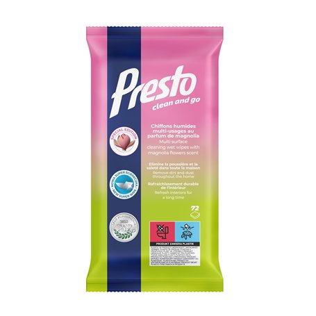 Presto Lingettes Nettoyantes pour Meubles en Bois - Nettoyage Rapide et Efficace - Meubles en Bois