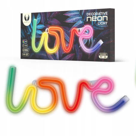 Lumière néon LED RVB LOVE signe lumière USB LED lumière maison panneau lumineux veilleuse amour changement de couleur sur la tél