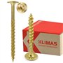 KLIMAS Vis à bois - Vis à tête plate - de charpente à tête plate pour construction en construction bois - Jaune - 6x140 mm