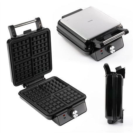 Huslog Gaufrier Électrique 1500W pour 4 Gaufres Belges