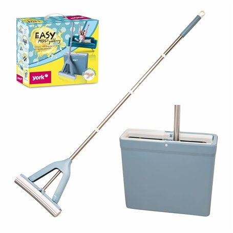 YORK Balai serpillère Easy avec éponge PVA absorbante – 34 cm | Essuie-Sol sans Mains mouillées et Sales | Set de serpillère ave