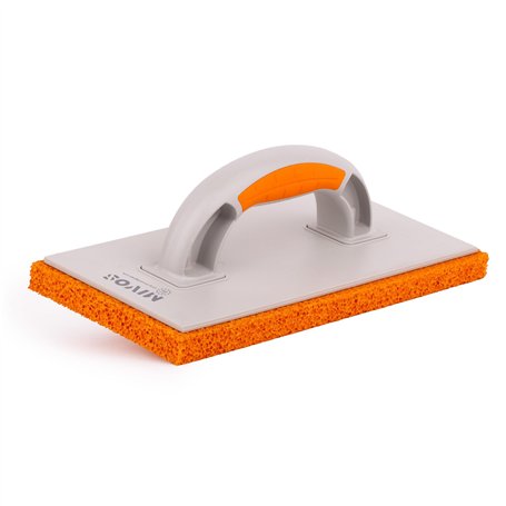 MIVOS Planche à Râper 280 x 140 mm avec Revêtement Caoutchouc Éponge 18 mm pour Surface Plâtre - Taloche Éponge avec Poignée Bic