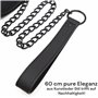 Collier BDSM 45cm ⌀5cm Laisse BDSM 60cm Noir en Cuir Artificiel et Métal Collier Réglable Jeux Sexuelle Adulte Jouet Érotique Se
