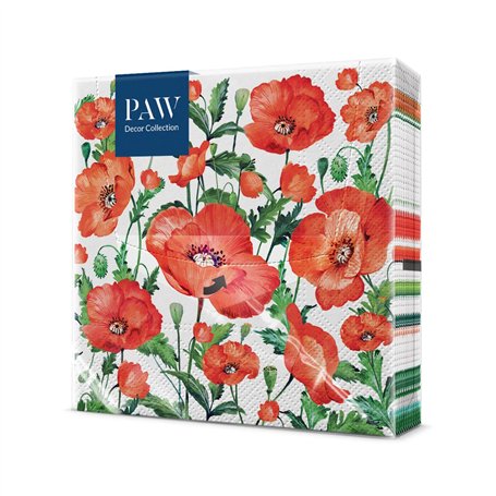 PAW - Serviette Papier 3 Plis (33 x 33 cm) I Lot de 20 I Serviette de Table Papier Idéal pour les Anniversaires