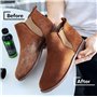 Kaps Nettoyant pour Bottes en Cuir Nubuck et Daim avec Capuchon Applicateur et Brosse à Chaussures à 4 Côtés; Shampoing Détachan