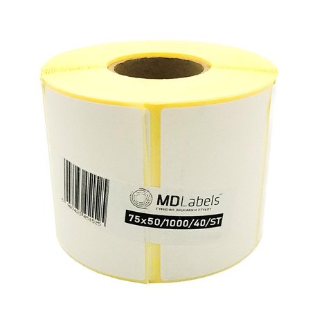 MD Labels Étiquettes thermiques blanches en rouleau 75 x 50 mm 1000 pièces adhésif permanent