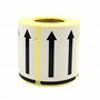 MD Labels Lot de 500 étiquettes d'avertissement en rouleau - 50 x 70 mm - Double flèches - Côté vers le haut - Symbole de flèche