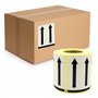 MD Labels Lot de 500 étiquettes d'avertissement en rouleau - 50 x 70 mm - Double flèches - Côté vers le haut - Symbole de flèche