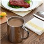 Lot de 2 tasses en acier inoxydable à double paroi de 400 ml avec poignées pour boissons chaudes et froides comme le lait/café/j