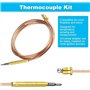 OKBY - Thermocouple universel de cheminée à gaz - Kit de remplacement - 900 mm - Gris - Connexion vis - Acier inoxydable