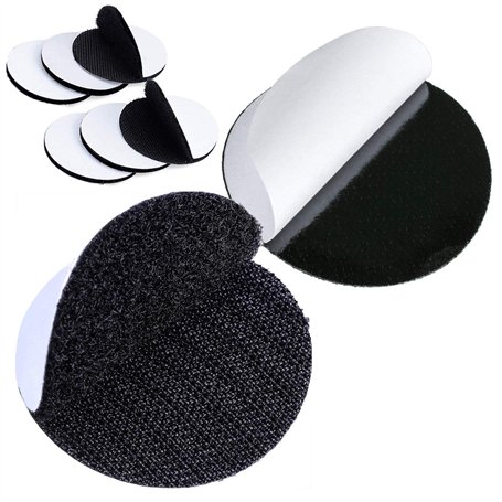 6 Paires 100MM Autocollantes Crochets et Boucles Rond Pastille Adhésif Collant Point Monnaies Arrière pour Travaux de Maison