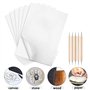 Lot de 100 feuilles de papier de transfert carbone blanc avec stylets de marquage pour transfert de motifs sur bois, papier, toi