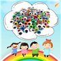 Geluode 1700 pièces Plastique Yeux Mobiles, Autocollant Wiggle Eyes pour DIY Craft Scrapbooking Accessories Doll Making Toys Yeu