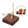 Perfeclan Métal Minérale Fossile Stand Titulaire D'affichage Rack Support en Bois pour Agate Roches, Style 02