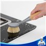 MR.SIGA Brosse à Vaisselle Grattoir Intégré avec Poignée en Bambou, Brosse à Récurer pour Nettoyage des Plates, Casseroles Évier