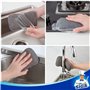 MR.SIGA Lot de 6 Éponges à Vaisselle Double Face pour Cuisine, Éponges à Récurer Réutilisables et Lavables, Gris