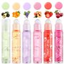 Gireatick 6PCS Fruity Flavors Rolling Ball Lip Oil Set