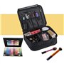 SourceTon Trousse de maquillage de voyage professionnelle avec sac à cosmétiques espacé, Noir , L