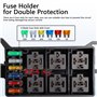 shengbowi Boîte à fusibles relais 12 V 6 voies 12 AWG pré-câblé étanche 6 emplacements ATC/ATO Bloc relais universel pour voitur