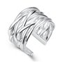 BROWOL Femme Fille Bague femme argent 925 Fantaisie Entrelacées Bagues Réglable