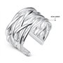 BROWOL Femme Fille Bague femme argent 925 Fantaisie Entrelacées Bagues Réglable