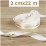 BETESSIN 2CMx22M Rouleau Ruban de Satin Blanc pour Décoration Baptême Emballage Cadeau Bougies Bouquet Bricolage