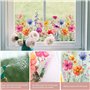 BETESSIN 3 Feuilles Stickers Électrostatique Printemps Autocollants Motif Fleurs Décoration Intérieure pour Fenêtre Vitre Porte