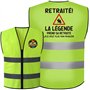 BETESSIN Gilet Retraite en Jaune Fluo Vive La Retraite 2025 La Légende Prend Sa Retraite Ce N'est Plus Mon Problème Cadeau Dépar