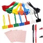 175 pièces nylon câble zip liens étiquettes marqueur Verrouillage Automatique avec 264 étiquettes Blanches et 2 pièces pour la G