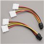 Create idea Lot de 2 câbles d'alimentation PCI-E 6 broches vers double 4 broches Molex adaptateur carte graphique adaptateur d'a