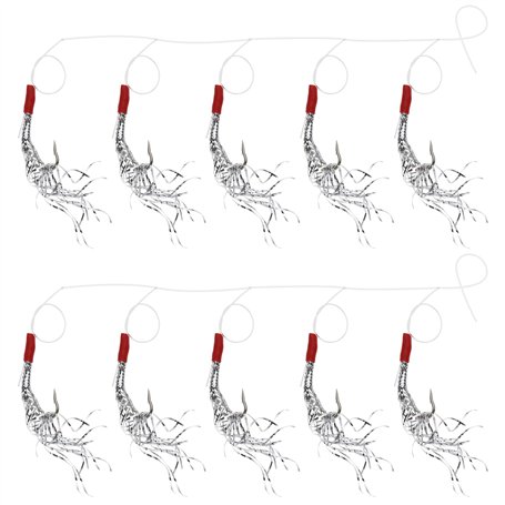 Create idea Lot de 10 hameçons argentés en plumes de maquereau pour pêche à la morue et à la pêche en mer avec leurres