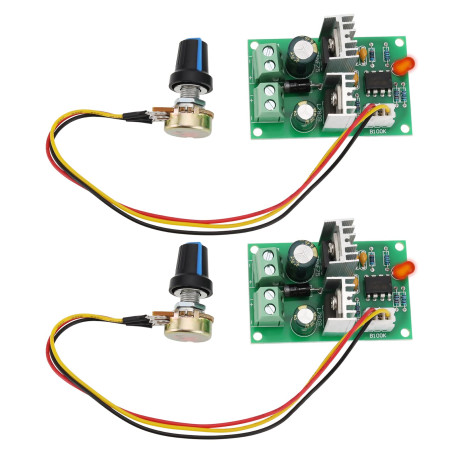 Create idea Lot de 2 Contrôleurs Vitesse Moteur à Courant Continu PWM Régulateur Vitesse Unidirectionnel Contrôleur Moteur 12 V