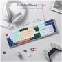 clavier mécanique filaire à 108 touches avec 4 touches de raccourci supplémentaires