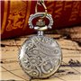 JewelryWe Montre de Poche à Gousset Pendantif Mode Rétro Creux Papillon Fleurs Ronde Bronze Pendentif Collier Chaîne