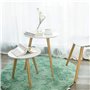 SONGMICS Table Basse Ronde, Table de Salon Moderne Minimaliste, Lot de 2, Table d'Appoint, avec Pieds en Bois de Pin, Style Scan