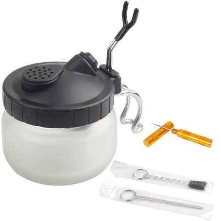 Fengda BD-778 Kit de nettoyage complet pour aérographe comprenant 1 pot de nettoyage avec support