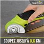 SnapFresh Ciseaux Electrique Cutter Rotatif ÉLectrique 4V Universels avec 2 Lames Sans Fil pour DIY/Papier/Carton/Cuir/Tapis/Pla