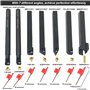 Lot de 21 Pcs 10mm Porte-Outil De Tournage KitTournage Inserts en Carbure Barre D'Alésage Tournage Multifonctionnel Support Alés