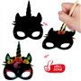 Qpout 48pcs Masques à gratter Animaux pour Enfants, pour Enfants Fille Garçon Anniversaire de Pâques Halloween Jeu de Noël Acces
